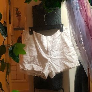 LOFT eyelet/crochet high waisted shorts